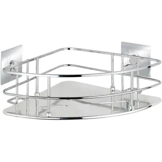 Wenko Turbo-Loc® Edelstahl Eckablage Quadro, rostfrei, Befestigen ohne Bohren, Edelstahl 27.5 x 10 x 19.3 cm,