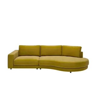 jette home Organisches Einzelsofa in Feincord Sila ¦ grün ¦ Maße (cm): B: 330 H: 85 T: 166.0