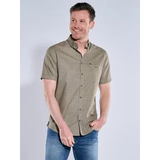 engbers Herren Kurzarm-Hemd gemustert Beige regular Button Down - M