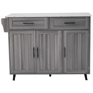 Celya Küchenwagen küchenwagen mit rollen,Sideboard mit Stauschränken und 2 Schubladen grau