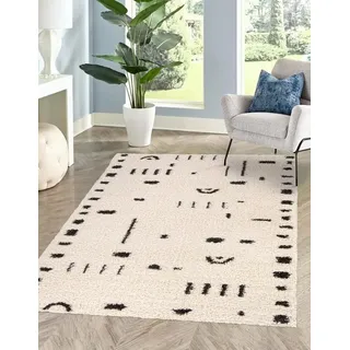 Rikmani Hochflor-Teppich Shaggy Teppich, Weicher Teppich, Wohnzimmer, Schlafzimmer beige|bunt