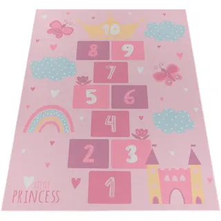 Paco Home Bino 585 Kinderteppich 140 x 200 cm Pink/Rosa