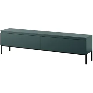 Selsey Bemmi TV-Lowboard 175x46x32 cm Dunkelgrün/Stahl