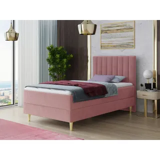 Sofnet Boxspringbett Gold Mini 100 x 200 cm H3 Pink