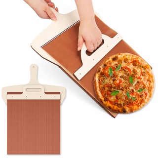 Tuofang Sliding Pizza Peel, 55 * 35 cm Schiebe Pizzaschieber, Verschiebbarer Pizzaschieber mit Griff, Antihaft Pizzaschaufel Pizzaspatel, für hausgemachte Pizzen, Backen, Brot - Pizza Zubehör