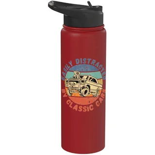 Leicht abgelenkt von klassischen Autos, lustiger antiker Vintage Stainless Steel Insulated Water Bottle