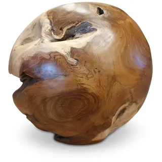 Kinaree Wurzelholz Dekoration Kugel 30 cm – handgefertigte Teakholz Deko aus Indonesien – rustikale Holz Deko Kugel für Wohnung Garten Terrasse – asiatische Möbel aus Massivholz (30cm)