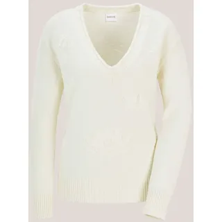 Madeleine Longpullover mit floralem Design Weiß 40/42