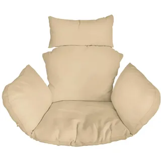 Ferocity Hängesessel Kissen XXL, Polster, Auflage für Polyrattan/Rattan Hängeschaukel, Hängekorb, Schaukel Korb, Rückenkissen in der Farbe Beige [114]