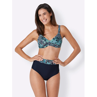 Balconette-Bikini FEEL GOOD, Damen, Gr. 48, Cup F, bunt (marine, smaragd, bedruckt), Elasthan, Polyamid, Bikini-Sets Balconette-Bikini