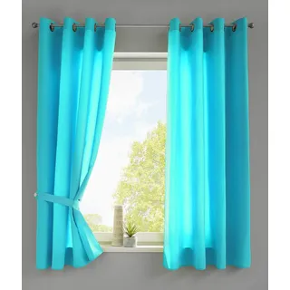 Gardinenbox Berlin Ösen 140 x 175 cm türkis 2 St. inkl. 2 Raffhalter