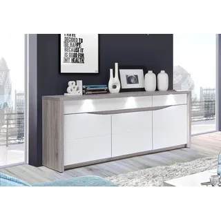 Sideboard 187cm sandeiche weiß Hochglanz Modern Kommode Anrichte 56702277