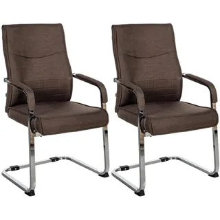 CLP Besucherstuhl Hobart Kunstleder braun 2er Set