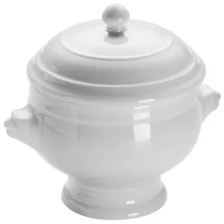 Maxwell & Williams Schale Maxwell&Williams White Basics Kitchen Suppentasse Lion mit Deckel 510, Porzellan, (Set) weiß