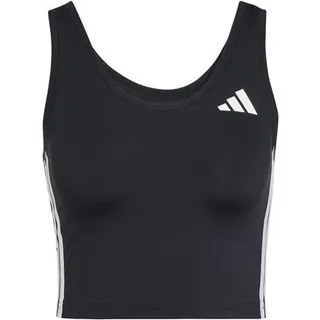 adidas Train Essentials 3-Stripes Crop Tanktop Schwarz/Weiß L