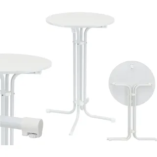 Trutzholm Stehtisch klappbar Ø 80 cm Höhe 110 cm Weiß