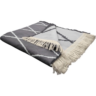 Wohndecke »Casket Valdelana«, mit grafischem Muster, Kuscheldecke, 48541859-0 taupe/weiß B/L: 145 cm x 190 cm