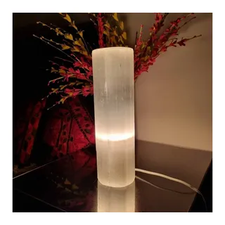 Landster Nachttischlampe Selenite Lampe Turm lampe tischleuchte Kristall Lampe Tischlampe 40 cm