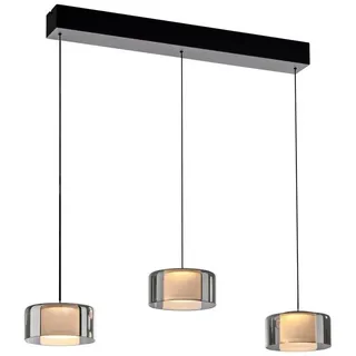 Paul Neuhaus Rika 3-flg. 71 x 15 cm rund schwarz Glas Metall dimmbar