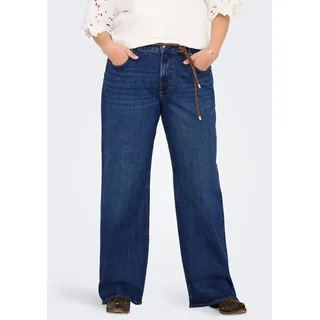 ONLY CARMAKOMA Jeans mit weitem Bein in Dark Blue denim), | Gr.: W42/L32