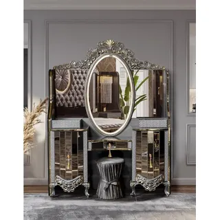 Xlmoebel Schminktisch Schwarzer Konsolentisch mit Stauraum für Schmuck und Accessoires (Schminktisch), Hergestellt in Europa schwarz