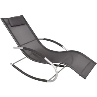 deluke Schaukelliege 160 x 62 x 89 cm Schwarz