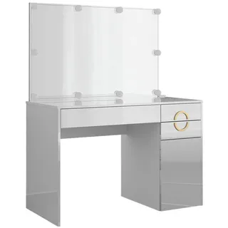 Vicco Schminktisch Adela Weiß Hochglanz, 115 x 76,4 cm mit LED