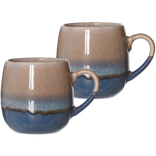 Ritzenhoff & Breker Kaffeebecher-Set Matos, 2-teilig, je 450 ml, Braun, Bauchig, Keramik