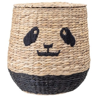 Bloomingville Aufbewahrungskorb Panda mit Deckel Wasserhyazinthe