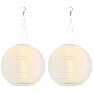GLOBO Außenleuchte Edelstahl Kunststoff DxH 30x55 cm 2er Set weiß