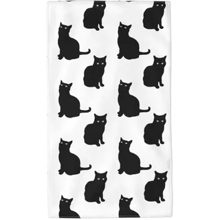 HLBSDM Süße Handtücher mit schwarzen Katzen, 2er-Set, weiches Handtuch, Gesichtshandtuch, Badezimmer, Küche, Geschirrtücher, 69,8 x 40,6 cm