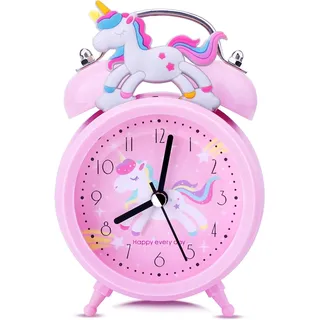 Einhorn wecker für Mädchen, Nicht Tickend Wecker Kinder MäDchen,Leiser Nachttisc