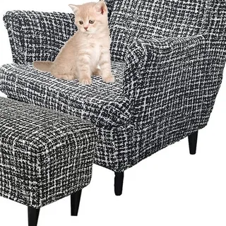 Uyeoco Elastische Sesselüberwürfe 3-teilig - Bezug für Ohrensessel Mit Ottomane - Schonbezug Sesselhusse Stretch Husse (Color : #68)