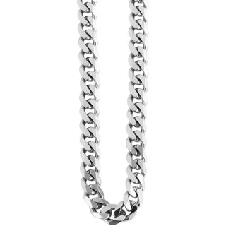 Kette ohne Anhänger ADELIA ́S "Herren Edelstahl Panzerkette Halskette" Gr. 43, silber, Halsketten, Herren, 43, Edelstahl