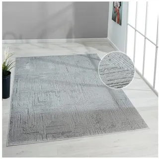 OTTO home Teppich Brakel, rechteckig, Höhe: 9 mm, dezenter Glanz, Schrumpf-Garn-Effekt, im Vintage-Look, dichte Qualität grau 300 cm x 400 cm x 9 mm
