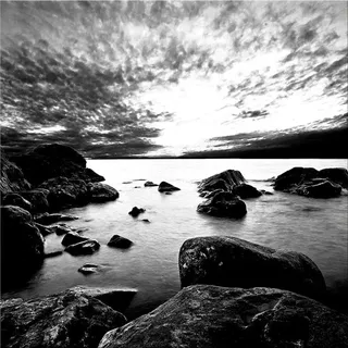 artissimo Glasbild, Anthrazit, Glas, Wasser/Strand/Meer, Quadratisch, 30x30 cm, Bilder und Zubehör, Wandbilder, Glasbilder