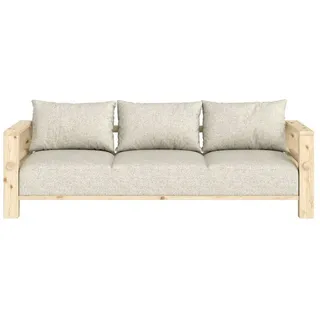 Karup Design Sofa Bare Sofa, Schlafsofa mit Boxspring, 3-Sitzer, Couch, Bettfunktion, Boxspring-Matratze mit Sprungfedern, 3 Rückenkissen, Made in Europe beige