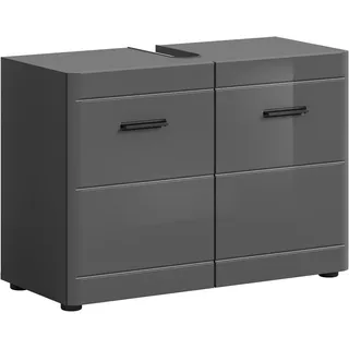 xonox.home Waschbeckenunterschrank 80 cm x 56 cm x 34 cm Grau-Grau