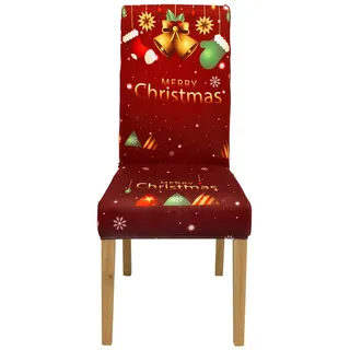 BTTO Stuhlhusse Stuhlhusse Stretch,Weihnachten Hussen für Stühle, Weihnachten Stuhl Abdeckung