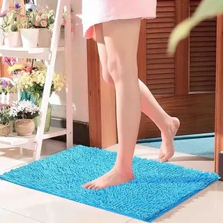 Rutschfeste Badmatte – Antirutsch-bodenmatte – Badezimmermatte – Bodenmatte – Chenille-teppich – Geeignet Für Duschbereiche – Böden – Heimtextilien – Badewannen – Blau – 40 X 60 Cm