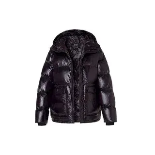 EA7 Herren Daunenjacke schwarz Mikrofaser unifarben, schwarz, Herbst/Winter 2024/2025