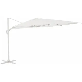Sonnenschirm Vega aus Aluminium, Ampelschirm 3x4 m, modern, weiß, 360° schwenkbar