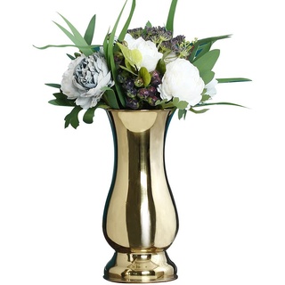 SANQIAHOME Tischvase Edelstahl Blumenvase,vasen,9cmx22cm,Gold