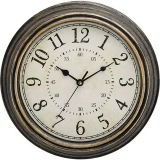 Bunthaus Vintage 30 Cm Geräuschlose Quarz-wanduhr Mit Großen Ziffern, Hd-glas Und Antik-kupfer-finish