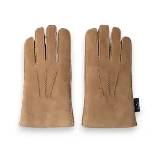Hackett London für Herren. HM0400133 Handschuhe aus Leder Sherling Handstitch beige (L), Lässig, Klassisch, Taupe
