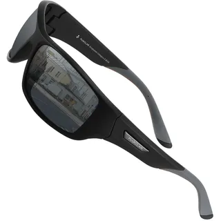 PUKCLAR Herren Sonnenbrille Polarisierte Sportbrille Radsportbrillen Fahrerbrille Damen UV400 Schutz Cat 3 CE - M