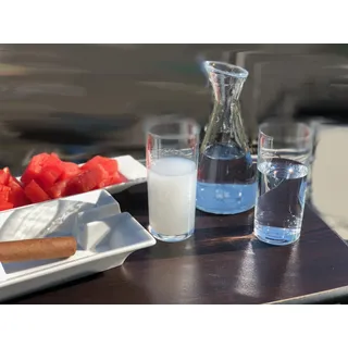 Topkapi 200.316-3-TLG Gedeck-Set aus Glas für Raki/Ouzo “Efendi”, 2 Original Raki Ouzo Gläser und eine Karaffe