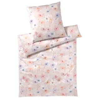 ELEGANTE Bettwäsche Blumen rosarot 135 x 200 cm + 80 x 80 cm