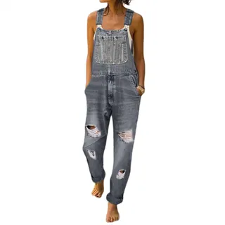 Sawmew Latzhose Damen Denim Stretch Straight Leg Jeans Overall Damen Bib Jean Jumpsuits