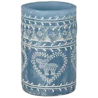 Greengate Formkerze Kerze Pfeiler in dusty blue 12cm Paraffin Teelicht Deko Weihnachten blau